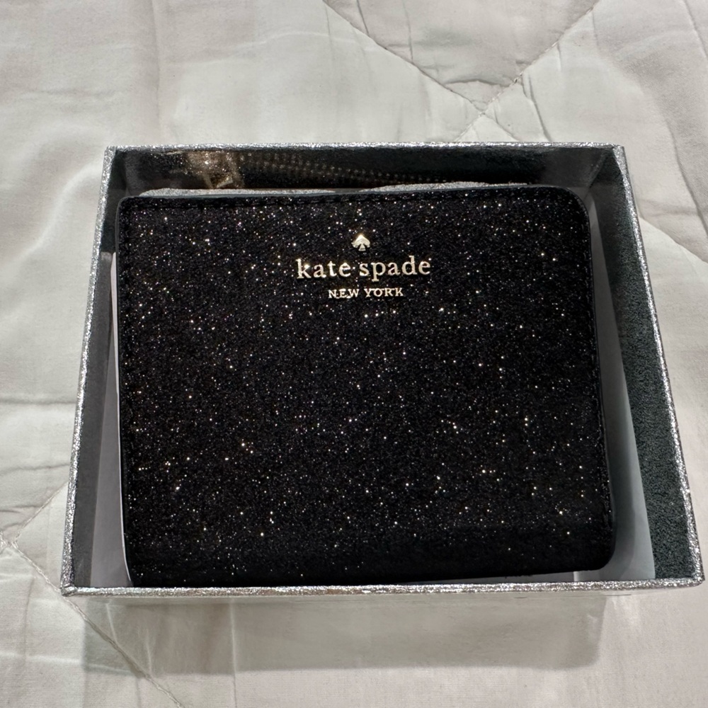 Kate Spade Black Sparkle Card Holder